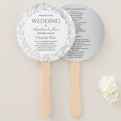 Simple Wedding Program Hand Fan