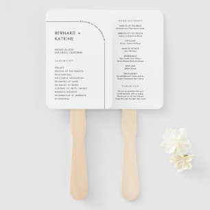 Simple  Wedding Program Hand Fan