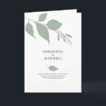 Simple Wedding Program Template Leaves<br><div class="desc">Create the perfect wedding programs with this simple and modern design, featuring elegant greenery accents in soft sage green. Use the easy-to-edit template fields to personalize your order of service, timeline, schedule, and itinerary, ensuring your guests stay informed throughout your special day. All colors—including the leaves—are fully customizable, allowing you...</div>