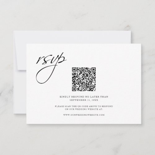 Simple Wedding QR Code Website RSVP Card