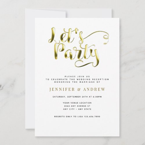 Simple Wedding Reception Invitations