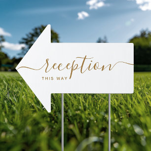 Simple Wedding Reception This Way Arrow Sign