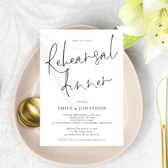 Simple Wedding Rehearsal Dinner Invitation (Creator Uploaded)
