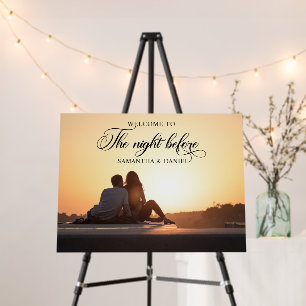 Simple Wedding Rehearsal Dinner Photo Welcome Sign