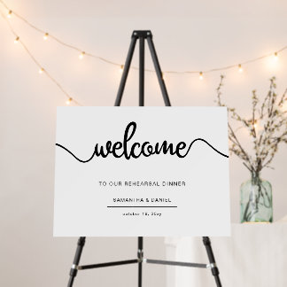 Simple Wedding Rehearsal Dinner Welcome Sign