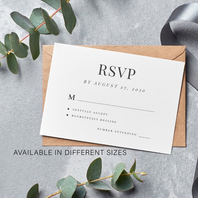 Simple wedding rsvp elegant wedding enclosure card (Envelopes not included!)