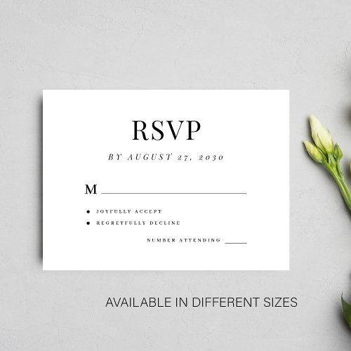 Simple wedding rsvp elegant wedding enclosure card