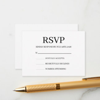Simple Wedding RSVP Enclosure Card