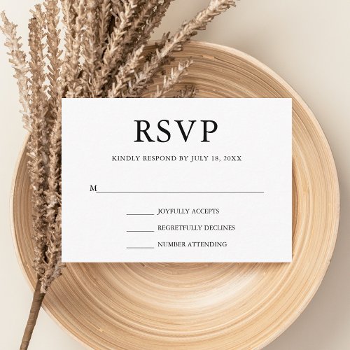 Simple Wedding RSVP Enclosure Card