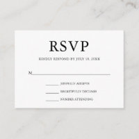 Simple Wedding RSVP Enclosure Card