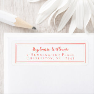 Simple Wedding RSVP Modern Minimalist Coral White Label