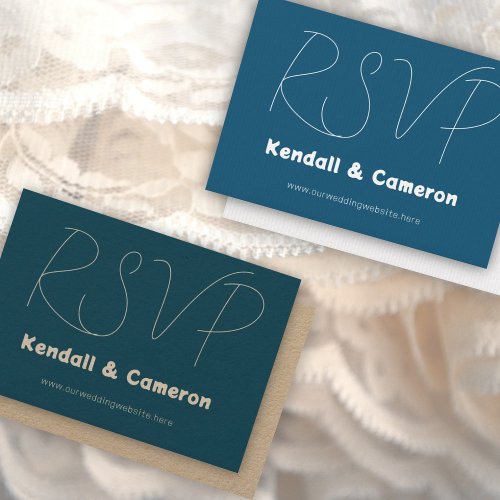 Simple Wedding RSVP Online Website Enclosure Card