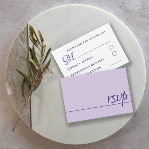 Simple Wedding RSVP Purple Lilac 