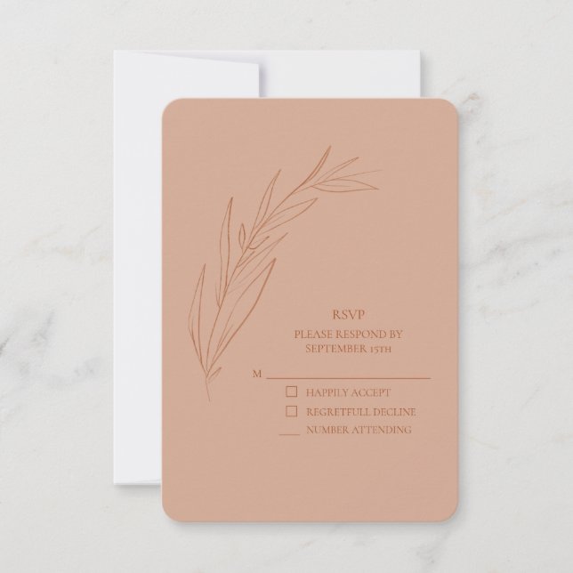 Simple Wedding RSVP Terra Cotta Enclosure Cards (Front)