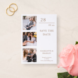 Simple Wedding Save the Date Photo Letterpress Photo Cards