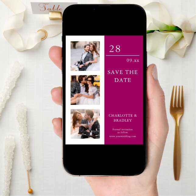 Simple Wedding Save The Date Photo Picture (Front Digital)