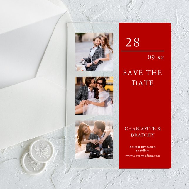 Simple Wedding Save The Date Photo Picture Acrylic Invitations (Creator Uploaded)
