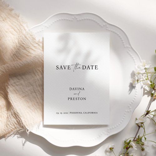 Simple Wedding Script Modern Photo Save the date