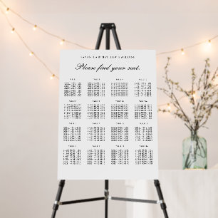 Simple Wedding Seat Table List Foam Board