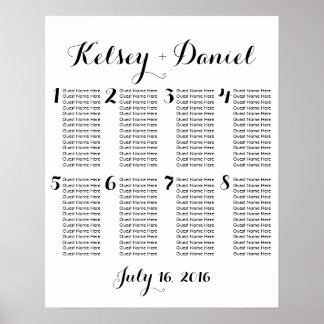 Simple Wedding Seating Chart - fewer tables
