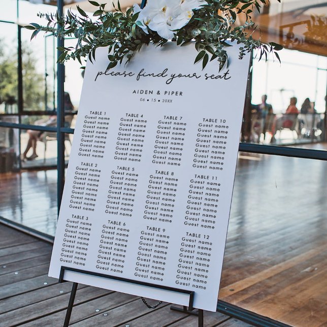 Simple wedding seating chart foam board (Creator Uploaded)