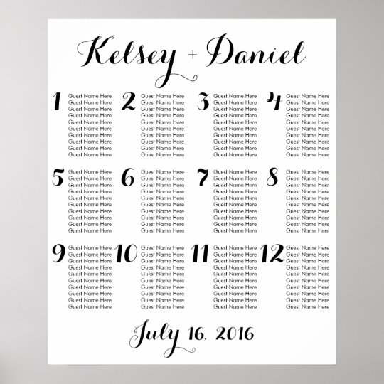 Seating Chart Poster