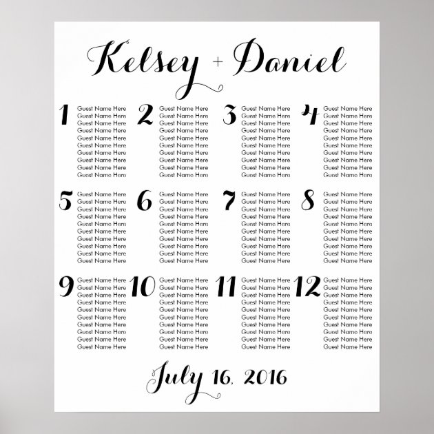 Simple Wedding Seating Chart | Poster