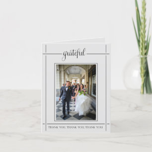 Simple Wedding Thank You Card - Grateful