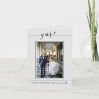 Simple Wedding Thank You Card - Grateful