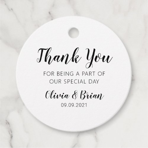 Simple Wedding Thank You Favor Tag