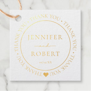 Simple Wedding Thank you Foil Favor Tags