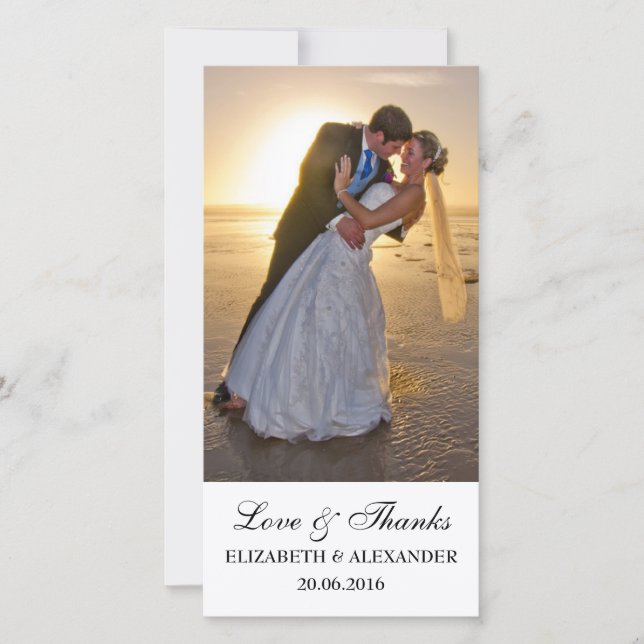 Simple Wedding Thank You Photo Card (Front)