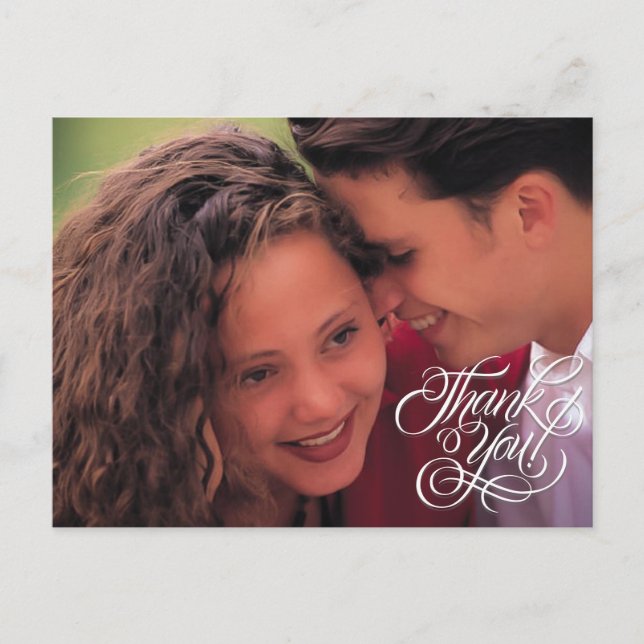 Simple Wedding Thank You Picture Postcard (Front)
