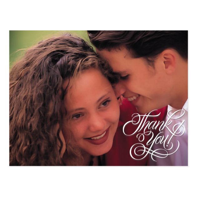 Simple Wedding Thank You Picture Postcard