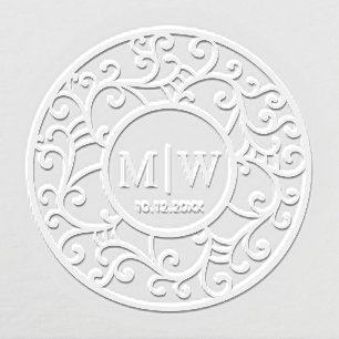 Simple Wedding Tree Branches Lacy Filigree Initial Embosser