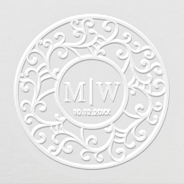 Simple Wedding Tree Branches Lacy Filigree Initial Embosser (Design)