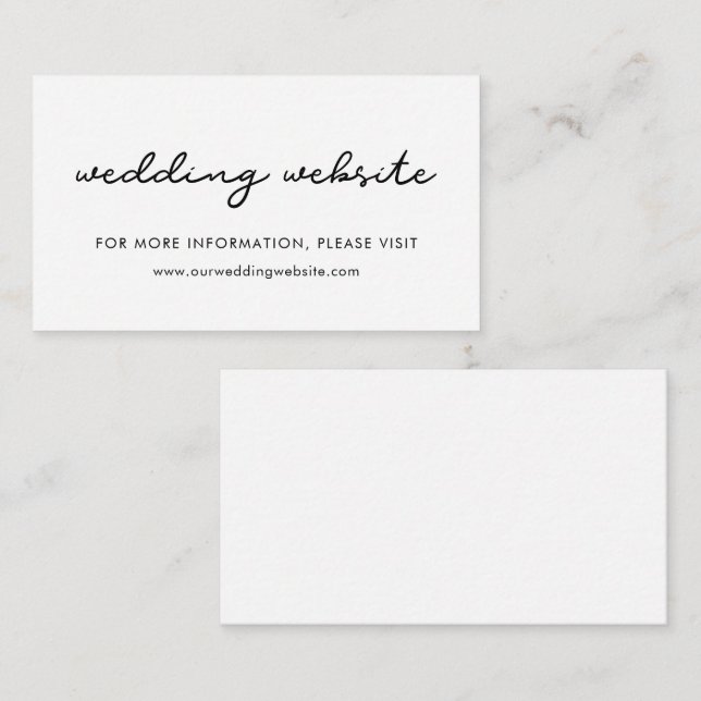 Simple wedding website card (Front/Back)