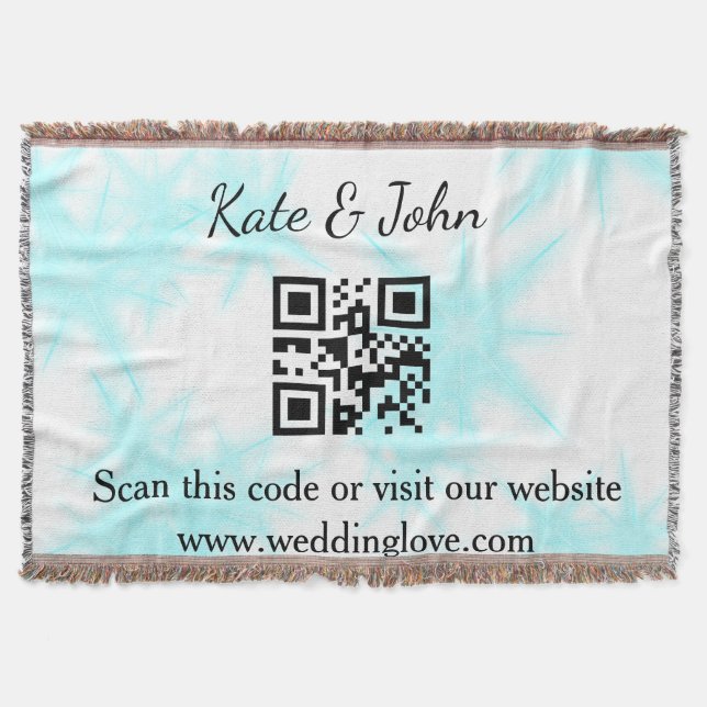 Simple wedding website that q r code Throw Blanket (Front)