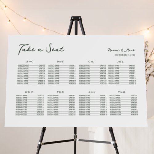 Simple Wedding Wedding Seating Chart Foam Board