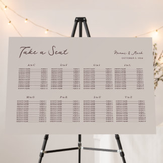 Simple Wedding Wedding Seating Chart Foam Board