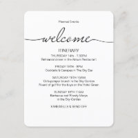 Simple Wedding Weekend Itinerary Favor Bag Welcome