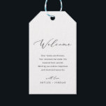 Simple Wedding Welcome Gift Bag Basket Favor Tags<br><div class="desc">Welcome your guests with elegance and simplicity using this Simple Wedding Welcome Gift Bag Basket Favor Tags. Each tag features a sophisticated script that whispers "Welcome" against a pristine white background,  perfectly capturing the essence of your special day.</div>