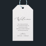 Simple Wedding Welcome Gift Bag Basket Favor Tags<br><div class="desc">Welcome your guests with elegance and simplicity using this Simple Wedding Welcome Gift Bag Basket Favor Tags. Each tag features a sophisticated script that whispers "Welcome" against a pristine white background,  perfectly capturing the essence of your special day.</div>