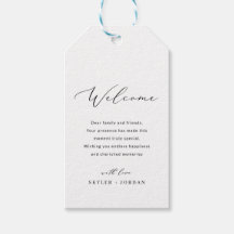 Simple Wedding Welcome Gift Bag Basket Favor Tags