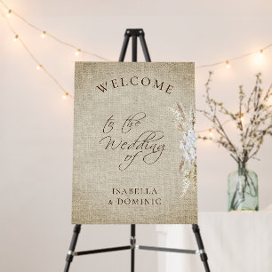 Simple Wedding Welcome Pampas Grass Foam Board