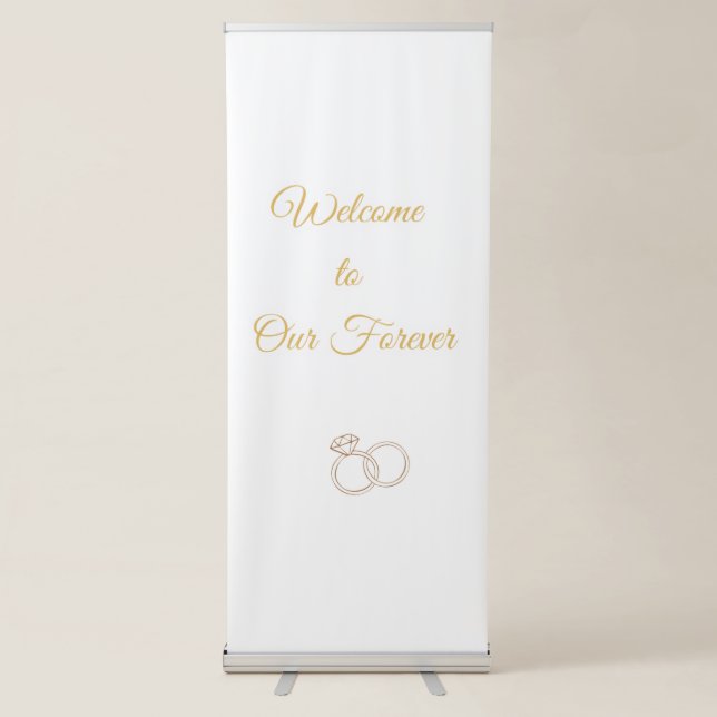Simple Wedding Welcome Retractable Banner (Front)