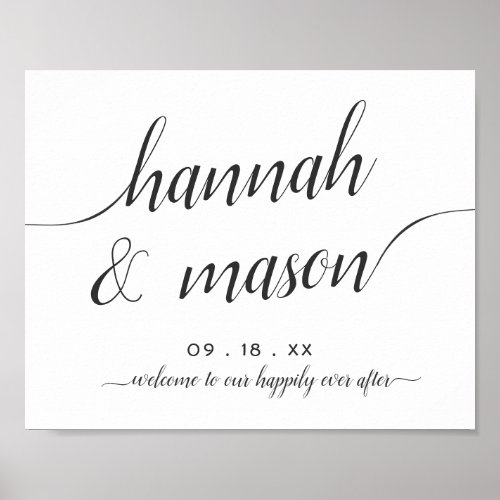 Simple Wedding Welcome Sign Trendy Calligraphy