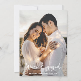 Simple Wedding We're Engaged To Be Married Photo  Invitation