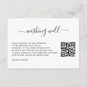 Simple Wedding Wishing Well with QR Code Enclosure Card