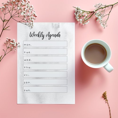 Simple weekly agenda post_it notes